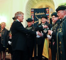 Confrerie du Sabre d'Or Ambassador & Officers welcome Jonathan as Chevalier Maitre Sabreur